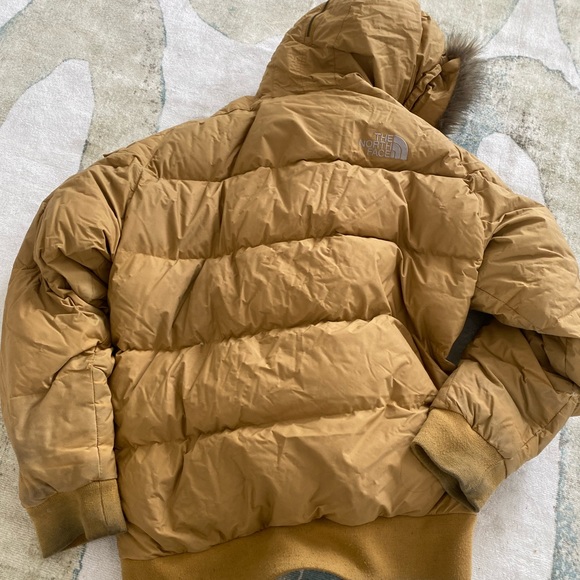 The North Face 550 Hyvent Mens McMurdo Parka Down Filled Fur Trim Hood Tan Coat - Picture 3 of 9